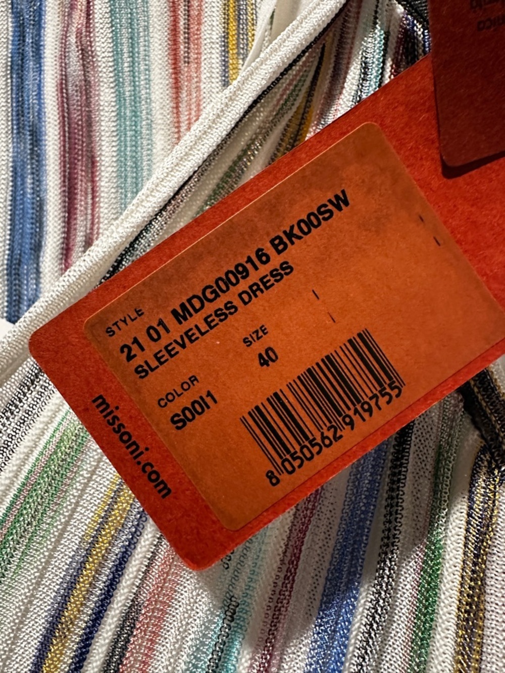 NWT New Missoni Stripped V-Neck MIDI Dress Size 40 - Picture 8 of 11